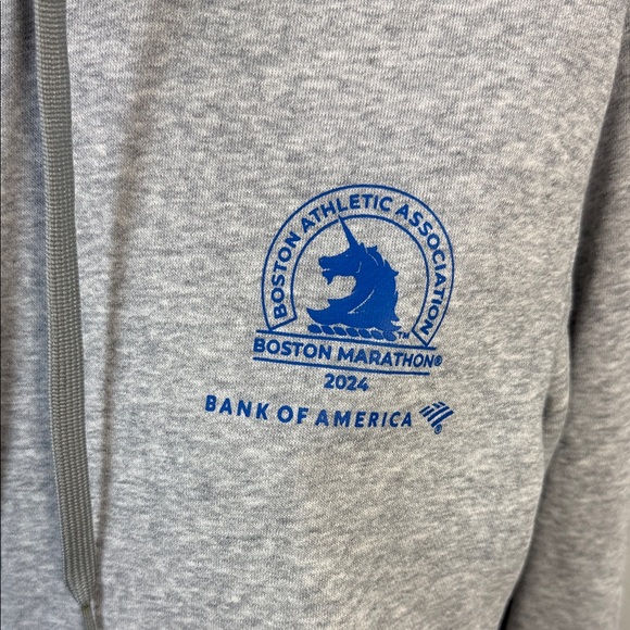 Adidas Boston Marathon Gray and Blue Men's Hoodie - Picture 2 of 7